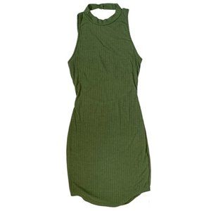Women's Halter Backless Bandage Dress/Sexy Mini Dresses Army Green Size Small
